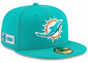 【7.3/8】限定 100周年記念モデル NEWERA ニューエラ Dolphins マイアミ ドルフィンズ 59Fifty キャップ 帽子 NFL アメフト 公式 USA正規品