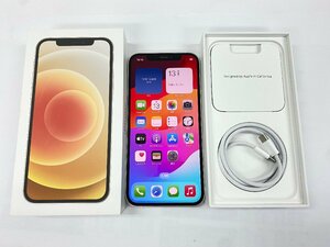 美品　SIMフリー　iPhone12　128GB　ホワイト　判定○　バッテリー：80％　箱付属品付き　管理番号：5-1【安心保証】