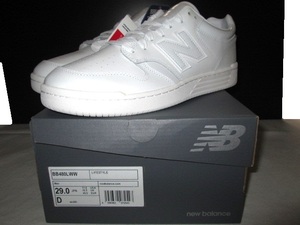 ★新品 2022年 new balance ニューバランス BB480L WW US11 29cm D(やや細い) WHITE 白 80年代のバスケシューズのローカットバージョン★