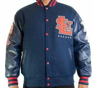 5XL 二グロリーグ Negro League セントルイス スターズ STARS バーシティ Varsity スタジャン スタジアムジャンパー 紺 キルティング仕様