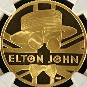 1円スタート♪ 最高鑑定 NGC PF70 2020年 ELTON JOHN エルトン・ジョン 100ポンド 1オンス金貨 箱ケースあり アンティークコイン モダン