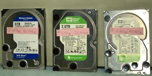 Western Digital WD60EZAZ WD20EARS WD20EURS 3.5インチ HDD SATA 6TB 2TB 3台 10TB セット ジャンク品 難あり