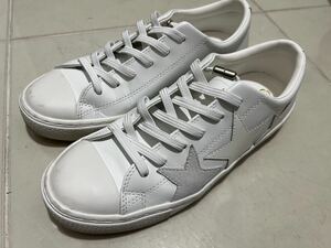 着用回数1回 CONVERSE ALLSTAR COUPE TRIOSTAR OX コンバース オールスター クップ トリオスター　ホワイトレザー 24.5 