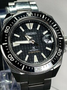 美品 SEIKO セイコー Prospex プロスペックス 復刻サムライ 自動巻き 腕時計 サムライ ダイバーズ ブラック srpe35k1 アナログ 3針