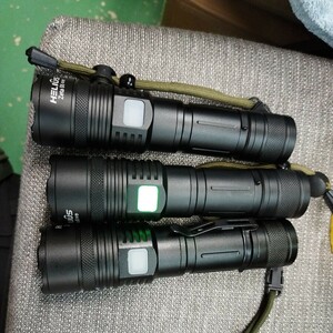  中古3本zera ix 本体のみ懐中電灯軍用 Led ライト ズーム式5モード 高輝度3500ルーメンXHP50 USB充電式 軽量小型 明るい ハンディライト