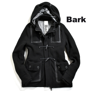 [定価７万] 希少モデル!! BARK バーク ニット ダッフルコート ブラック 美品 XS メンズS - M 黒 ショート イタリア製 LEON掲載 美品