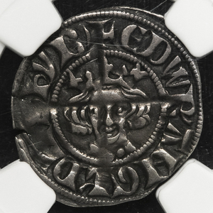 【中世イングランド銀貨！！】１２７９～１３０７年イングランド　エドワード１世　ペニー銀貨　NGC AU50