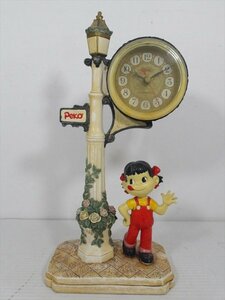 不二家 ペコちゃん ガス灯置き時計 ビンテージ オブジェ フィギュア 人形 ジャンク品 雑貨