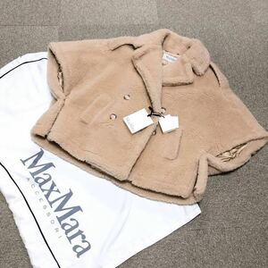 未使用品【マックスマーラ】基準内 MaxMara ポンチョ テディベア サイズM ケープ ジャケット アルパカ×ウール×シルク レディース 伊製