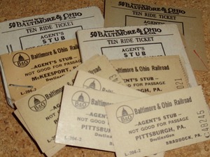 アメリカ鉄道 　Baltimore & Ohio Railroad チケット　　　38枚
