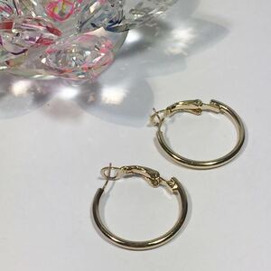 小さめ シンプルな フープピアス 金メッキ ※【K】※