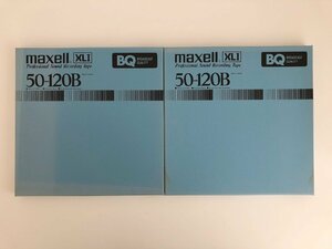オープンリールテープ 10号 MAXELL 50-120B XLⅠ BQ メタルリール MR-10 元箱付き 2本セット 使用済み 現状品 (501-5)