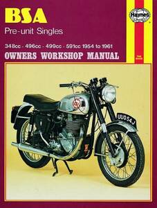 BSA Pre-unit Singles 1954-1961年 英語版 整備解説書