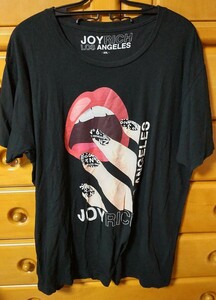 JOY RICH LOS ANGELES Tシャツ 半袖 XXL ジョイ・リッチ 唇柄 半袖Tシャツ 黒色 ブラック 2XL 古着