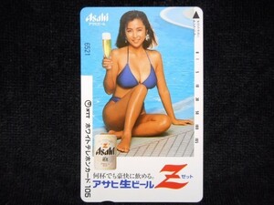 テレカ 105度数 Ｎ-304 かとうれいこ アサヒ生ビールＺ 未使用