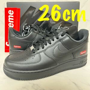 ★送料無料★【新品 完売モデル】26cm Supreme Nike Air Force 1 Low Black シュプリーム ナイキ エアフォース1 ロー ブラック 黒