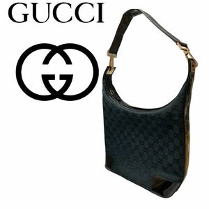 １円スタート　GUCCI グッチ ショルダーバッグ 肩掛け グッチシマ　ブラック系　GG柄　新品　未使用　ハンドバッグ 