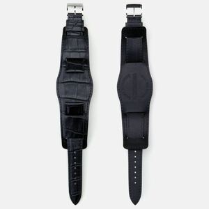 【新品 黒 23AW LEATHER EMB WATCH BAND】 腕時計 革ベルト クロコダイル柄 neighborhood porter rolex super73 z1 bike srl invisible ink