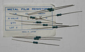  金属皮膜抵抗 1MΩ±1％ 1/4w 10本　日本製