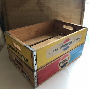 ペプシコーラ木箱 ウッドケース ウッドボックス ペプシ木箱 PEPSI-COLA WOOD BOX 木箱ケース コカ・コーラ木箱 コカコーラ木箱