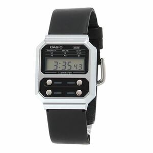 【新品・箱なし】カシオ CASIO A100WEL-1A 腕時計 ユニセックス ブラック、シルバー クロノグラフ クオーツ デジタル
