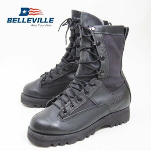 4-1/2 XW表記　BELLEVILLE　ベルビル　Combat Boots　コンバットブーツ　サービスシューズ　編み上げブーツ　レザー　黒　24.1.19/P25