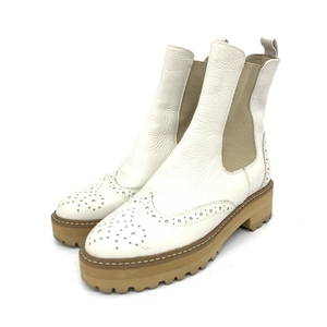 良好◆DIANA ダイアナ サイドゴアブーツ 22.0◆ ホワイト レザー レディース 靴 シューズ ブーティー boots
