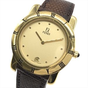 フェンディ FENDI 006-841 腕時計 クォーツ ゴールド文字盤 メンズ