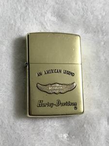 ZIPPO ジッポー ジッポ オイルライターソリッドブラス SOLID BRASS ハーレー Harley-Davidson 1991年製 中古品 バイク オートバイ