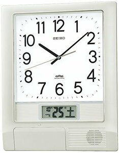セイコークロック 掛け時計 オフィスタイプ 電波 アナログ プログラム機能 カレンダー 液晶表示 銀色 メタリック PT