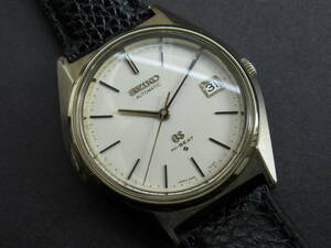 GS SEIKO GRAND SEIKO グランドセイコー 56GS 5645-7010 HI-BEAT ハイビート デイト ヴィンテージ SS×革 シルバー 白文字盤 自動巻き