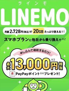 【ポイント貰える！】 LINEMO　ラインモ　エントリーコード　エントリーパッケージ
