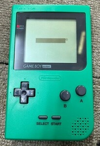 １円スタート　Nintendo　任天堂　ニンテンドー GBP ゲームボーイポケット 本体 MGB-001 グリーン　緑　通電のみ確認　中古　ジャンク