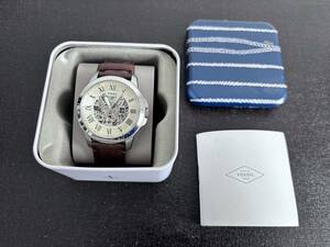 FOSSIL フォッシル メンズ腕時計 グラント ME3099 オープンハート 自動巻き 箱付き レザーベルト 全パーツ純正 USED品 