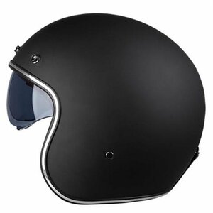 TZX320★最新品バイザー付バイク 内蔵サングラス ジェットヘルメット ビンテージ ハーレー 半キャップ M -XXLサイズ 8色艶消し黒
