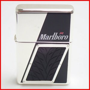 ★1円 未着火品 Zippo/ジッポー Marlboro/マルボロ タイヤ オイルライター/2009年製/シルバー×ブラック/100個限定/外箱付き&1844600128