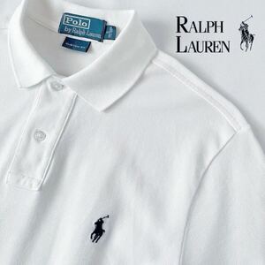 ラルフローレン RALPH LAUREN ポニー ポロシャツ S170/92A (日本M) ホワイト 半袖 鹿の子 シャツ