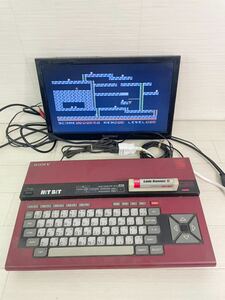 [ML10341-7]1円〜簡易動作ok！SONY MSX HiT BiT HB-55 レッド　ソフト起動ok