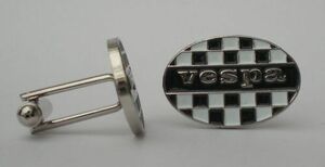 ★送料無料★Vespa Checkerboard Scooter ベスパ ターゲット スクーター エナメル カフリンクス カフスボタン カフス