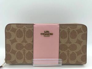 新品　COACH コーチ新品長財布シグネチャーピンク