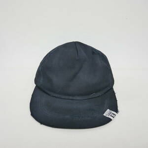 【1円】良好 国内正規 Maison MIHARA YASUHIRO×CA4LA ミハラヤスヒロ 24SS Damaged Canvas Big Cap ダメージキャンバス ビッグキャップ 黒