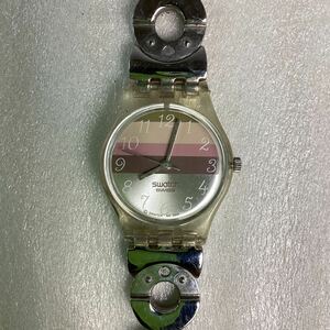 y538 swatch SWISSレディース 腕時計 女性用 メタルバンド スウォッチ スイス ブランド時計 ブレスレット 当時物 不動品 ジャンク