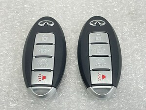 2個 INFINITI インテリジェントキー 4ボタン インフィニティ サイド くぼみ あり トランク 検 キーレス G37 V36 スカイライン フーガ