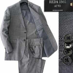 新品 スーツカンパニー イタリア生地 REDA ATTO 撥水 ストレッチ スーツ AB5(やや幅広M) 灰 【J46170】 170-4D セットアップ 春夏 メンズ