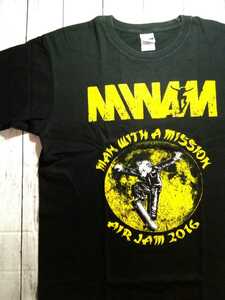 即決☆送料無料☆MAN WITH A MISSION☆マンウィズ☆AIR JAM 2016☆プリント☆Tシャツ☆ブラック☆黒☆L☆マンウィズアミッション☆