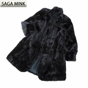 4-ZCF136 SAG AMINK サガミンク 銀サガ ダークミンク MINK ミンクファー 最高級毛皮 デザインコート 毛質 艶やか 柔らか ブラック 13