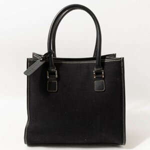 LAUREN RALPH LAUREN ローレン ラルフローレン トートバッグ ブラック 黒 シルバー キャンバス レザー レディース 手さげ スクエア bag 鞄