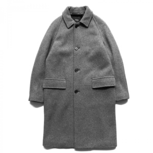 未使用品 Theory セオリー LOFT WOOL MELANGE KANNON ステンカラーコート ウール ロング ラグランスリーブ メランジ調 S グレー 021409002