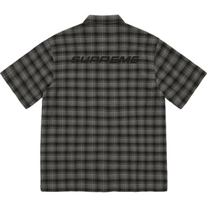 極美 22SS Supreme Plaid S/S Shirt XLサイズ プレイド チエック 半袖 シャツ Black ブラック