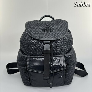 1円【新品未使用】モンクレール／リュック ブラックアストロ キルティング レザー　 "ASTRO BACKPACK バックパック&　メンズリュック